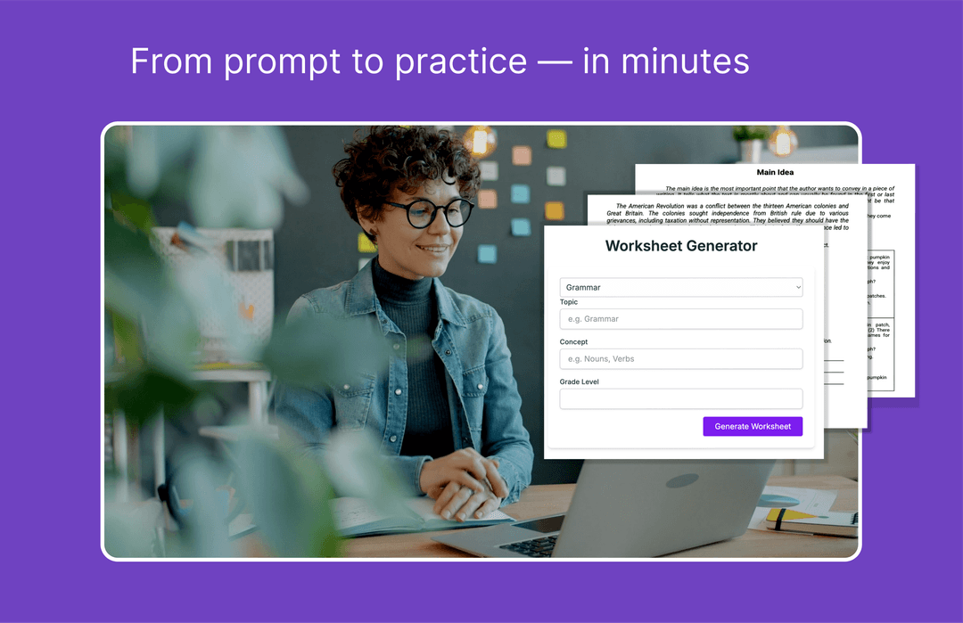 Worksheetz AI (WorksheetzAI) is a powerful AI worksheet generator that helps teachers and parents create custom worksheets in seconds.